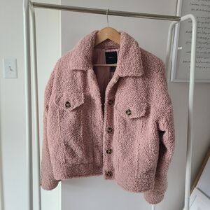 Women's Blush Pink Sherpa Jacket